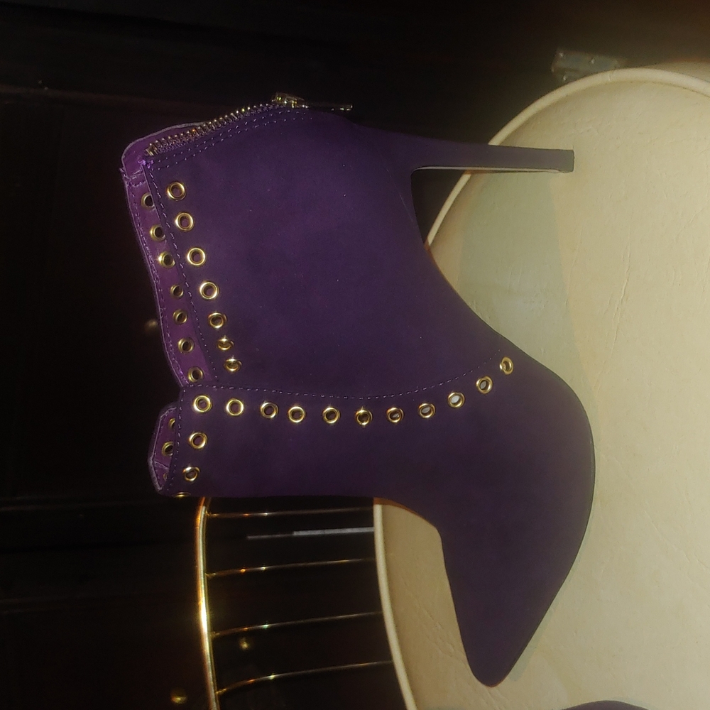 Purple Suede Booties